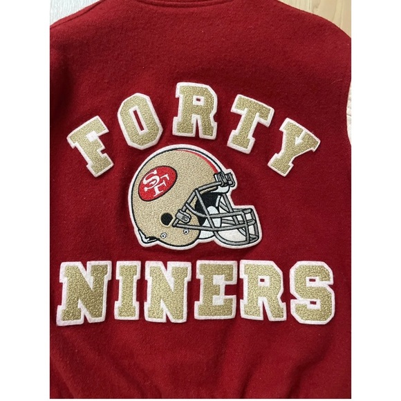 Vintage Chalk Line San Francisco 49ers Wool and Vinyl Varsity Jacket - Picture 4 of 4